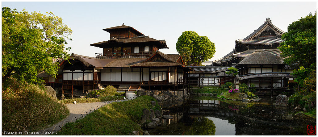 A rare sight of the Hiun-kaku pavilion, Kyoto, Japan