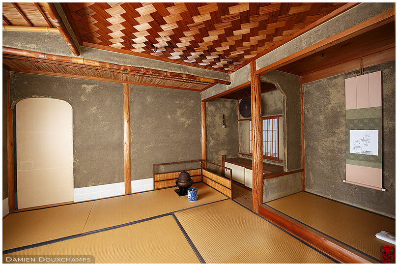The tea room of Jikko-in temple in the Ohara valley of Kyoto, Japan