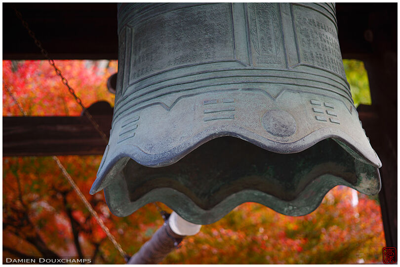 Large bell shaped like a bellflower, Kyoto, Japan
