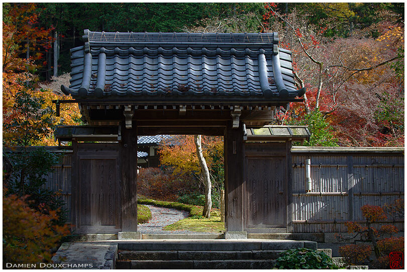 The entrance gate to Omokoho-an temple, Shiga, Japan