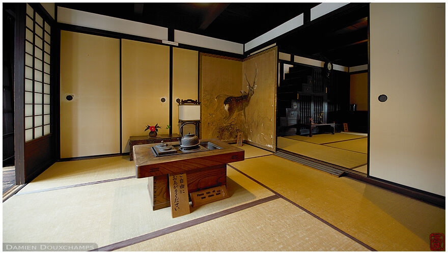 Traditional Japanese architecture with portable hearth, Konoshi house, Nara, Japan