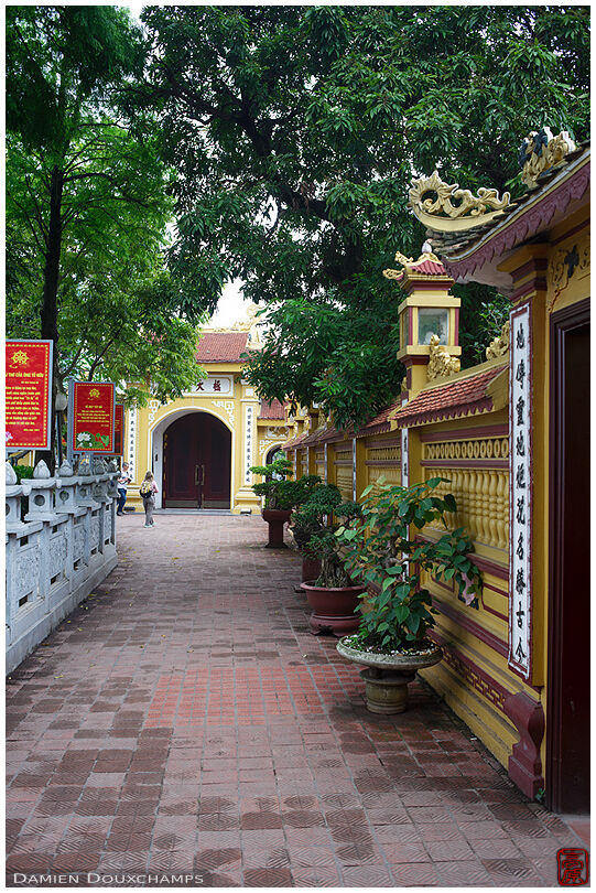 Alley in Tran Quoc temple, Hanoi, Viet Nam