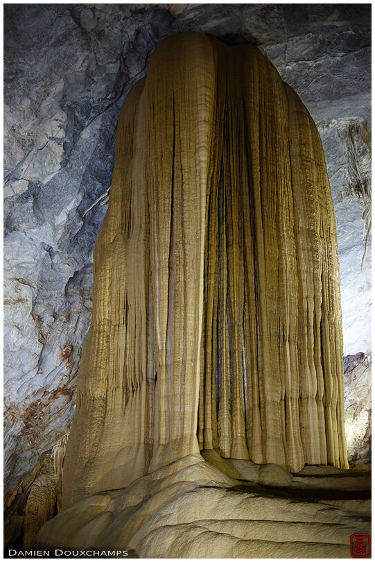 Large ice-cream-looking calcite formation in the Paradise cave, Viet Nam
