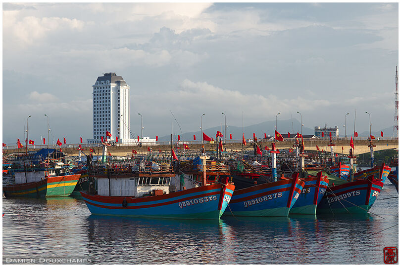 Fishing boats in Dong Hoi harbour, Viet Nam