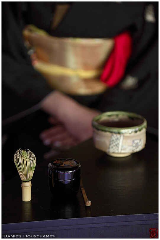 Tea ceremony utensils, Enko-ji temple, Kyoto, Japan