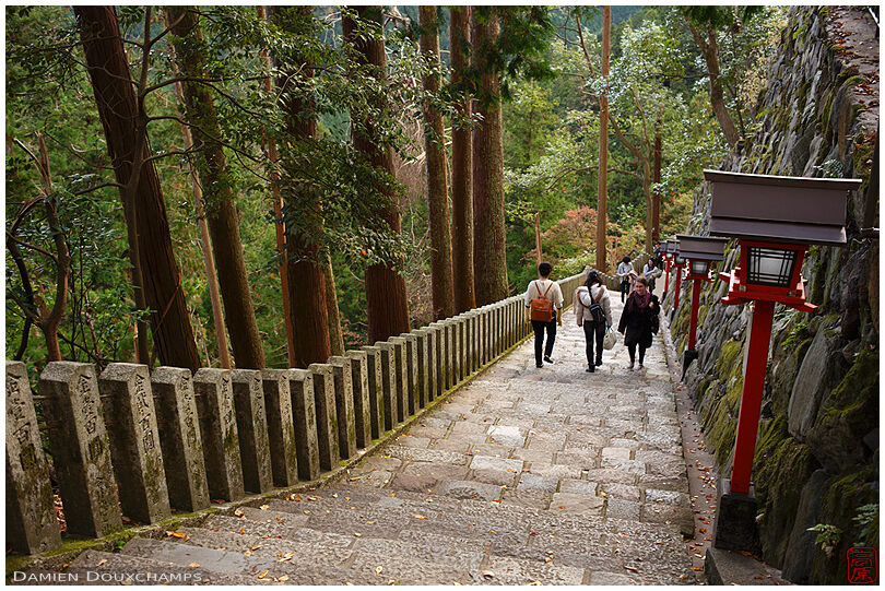 Steep path descending from Kurama-dera to the village in the valley, Kyoto, Japan