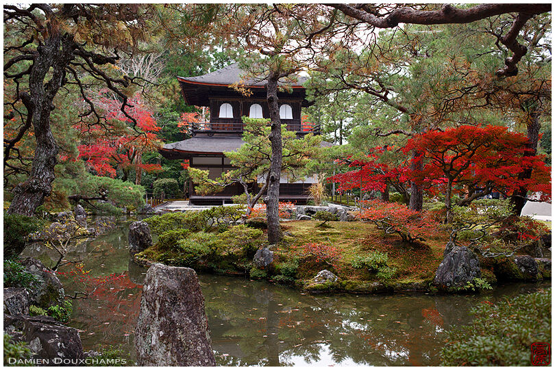 The pond garden surrounding the silver pavilion in Ginkaku-ji temple, Kyoto, Japan