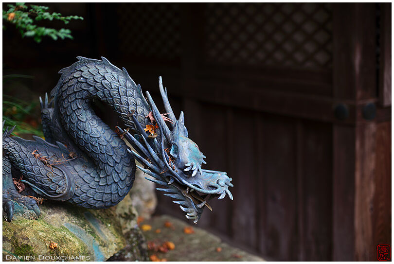 Dragon shaped fountain, Yokokuji temple, Kyoto, Japan