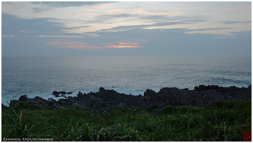 Sunset on the Japan Sea from the Oshima island in Fukui prefecture, Kyoto, Japan