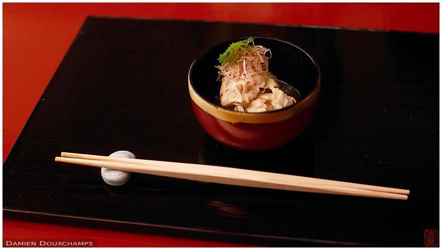 A tofu dish served in the Tawaraya ryokan, Kyoto, Japan