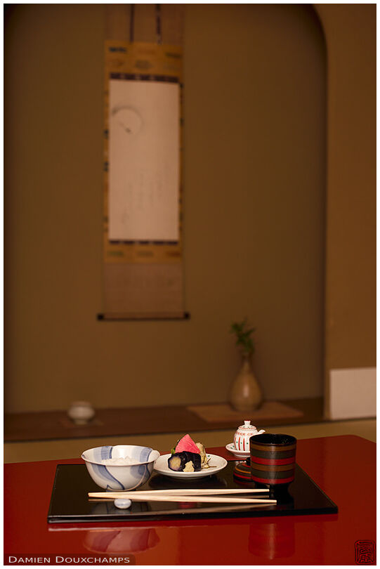 Part of a multi-course dinner served in the Tawaraya ryokan, Kyoto, Japan