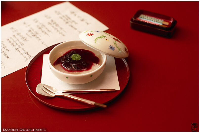 Elaborate dessert in the Tawaraya Ryokan, Kyoto, Japan