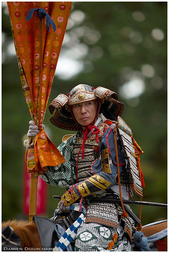 Warrior in full gear and attire during the Jidai festival in Kyoto, Japan