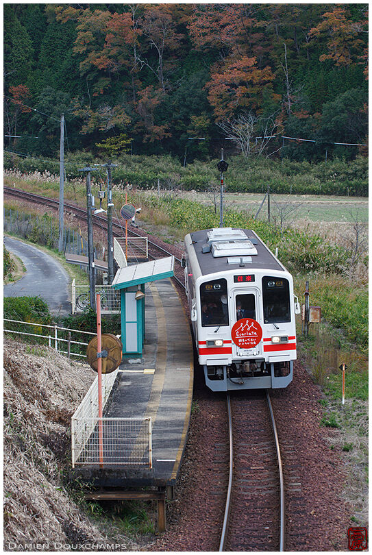 A very local train in a remote corner of Shiga prefecture, Japan