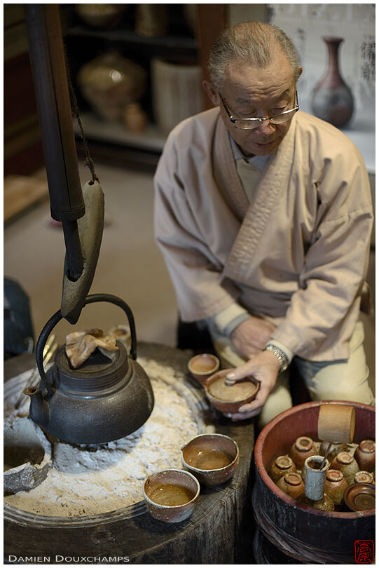 Tea time in a potter shop, Shiga, Japan