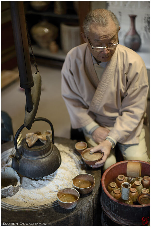 Tea time in a potter shop, Shiga, Japan