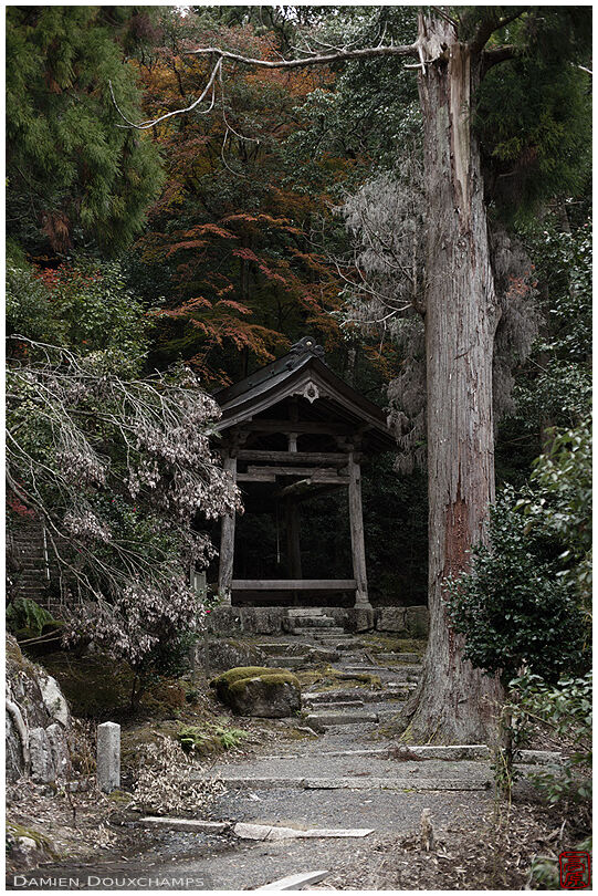 Belfry of the remote and old Shokusho-ji temple, Shiga, Japan