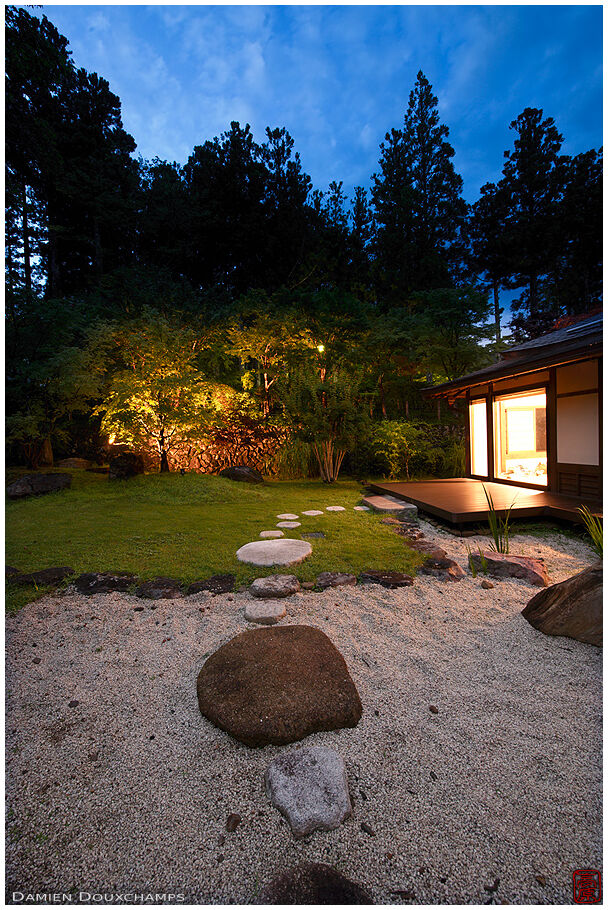 Stepping stones in the garden of Joki-in temple, Koyasan, Japan