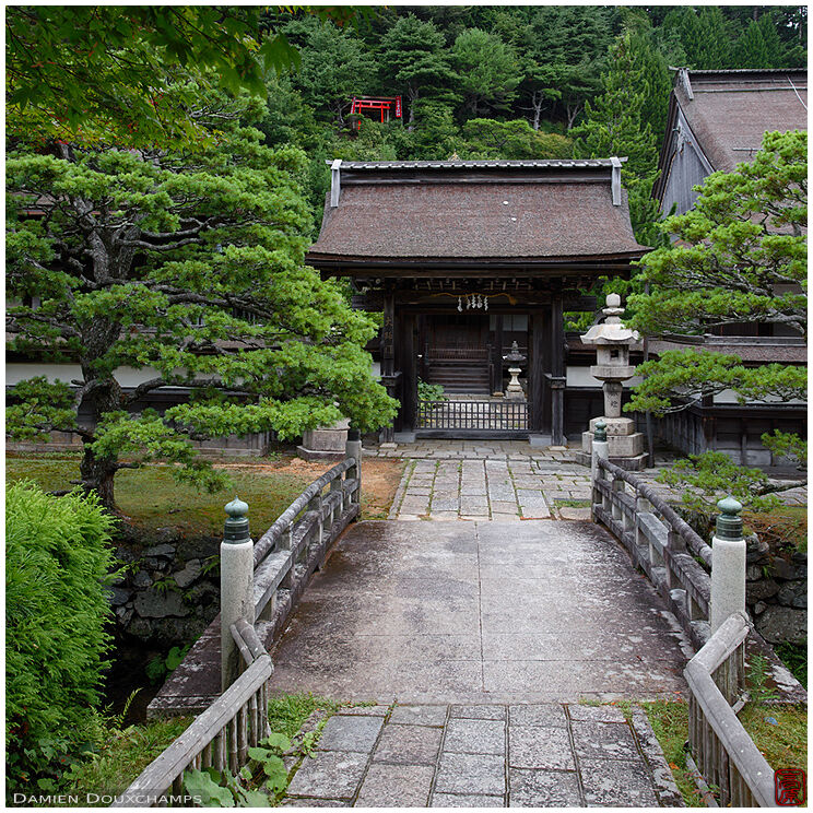 Stone bridge at Shojoshin-in temple entrance, Koyasan, Wakayama, Japan