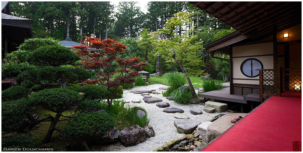 Stepping stones in the garden of Joki-in temple, Kyoto, Japan