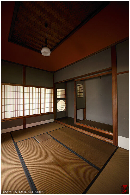 Traditional sukiya architecture of a tea room in Shosendanso, Kyoto, Japan