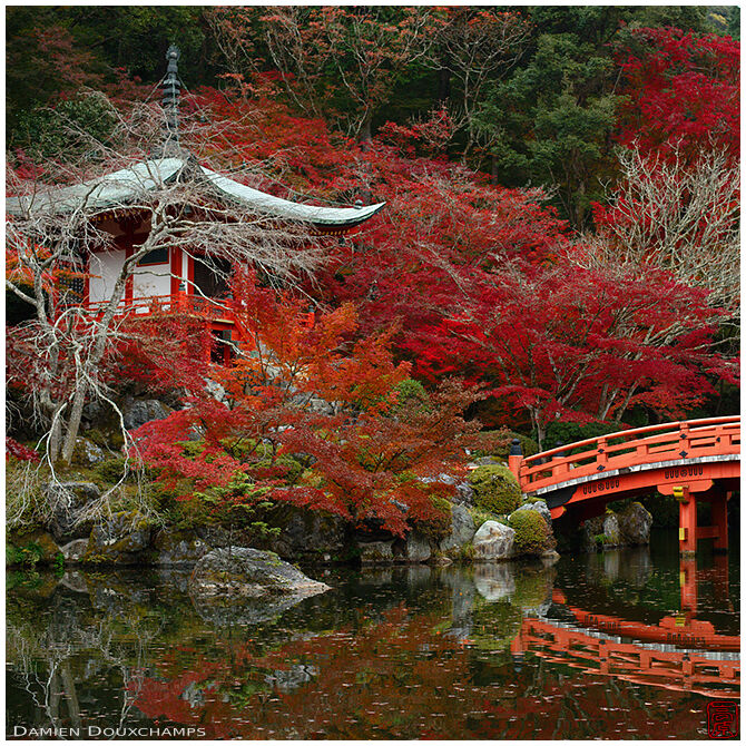 Daigo-ji temple Bentendo hall in autumn, Kyoto, japan