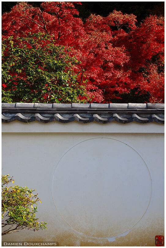 Subtle circle on a wall of a temple, Kyoto, Japan