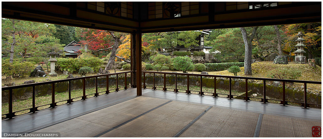Old tea room with a view, Shodensan-so, Kyoto, Japan