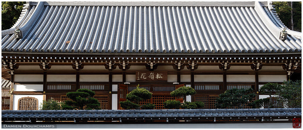 Large hall on the grounds of Engaku-ji temple, Kamakura, Japan