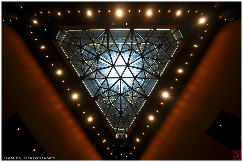 The triangular atrium of the Sumitomo building, Shinjuku, Tokyo, Japan