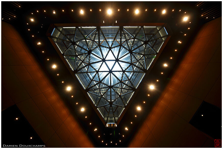 The triangular atrium of the Sumitomo building, Shinjuku, Tokyo, Japan