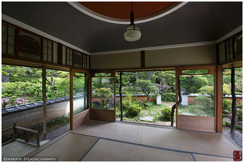 Spring garden from a tea room of Shodensan-so, Kyoto, Japan