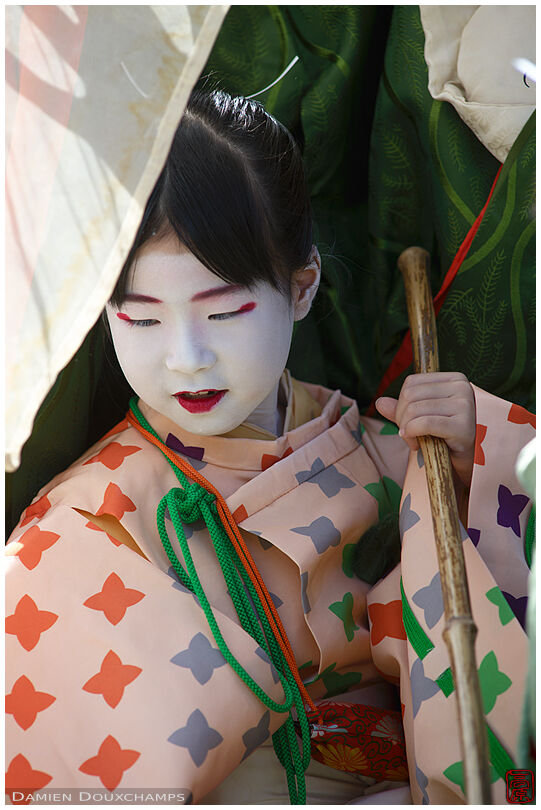 Child with oshiro makeup during the Jidai festival, Kyoto, Japan