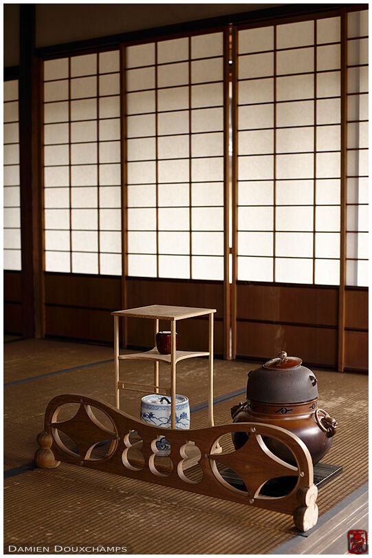 Tea ceremony setup, Shodensanso, Kyoto, Japan