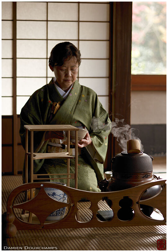 Tea ceremony in Shodensanso, Kyoto, Japan