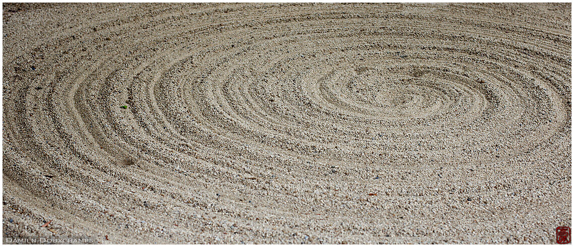 Sand spiral in Hokoku-ji temple, Kamakura, Japan