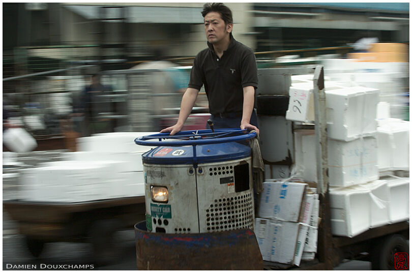 Toretto rider in Tsukiji market in Tokyo