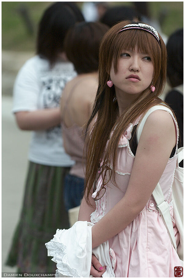 Girl listening to a band