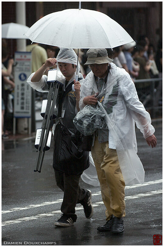 Photographers in the rain
