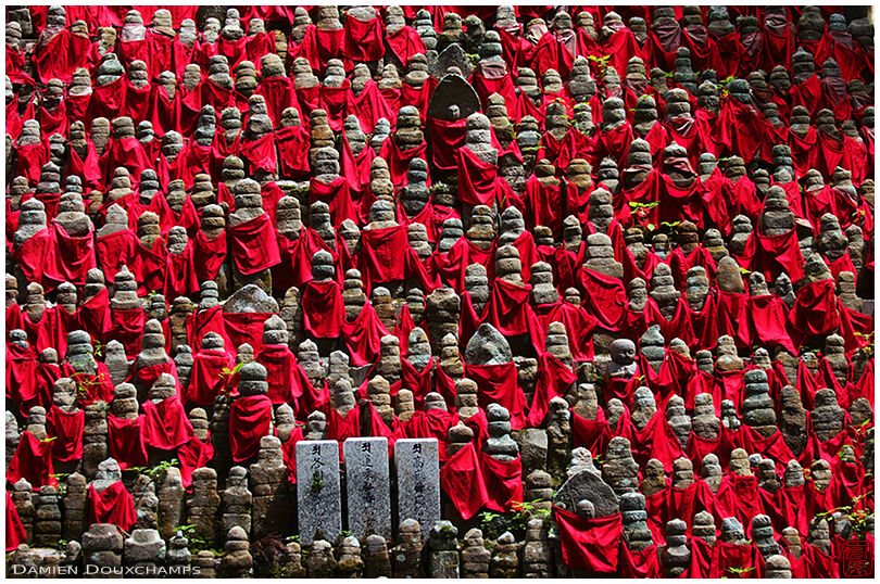 Hundreds of little red statues