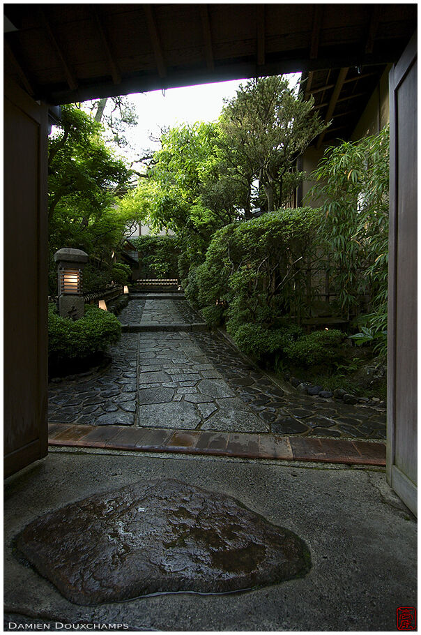 Entrance of a chic restaurant or hotel