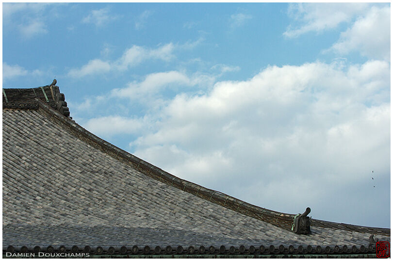 The slopes of the roof of the main hall