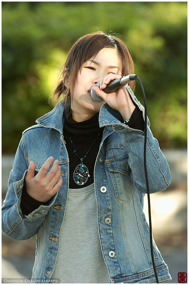 Singer with a jeans jacket