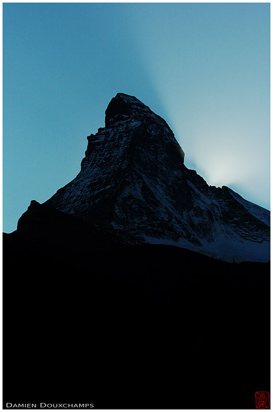 Last light behind the Matterhorn