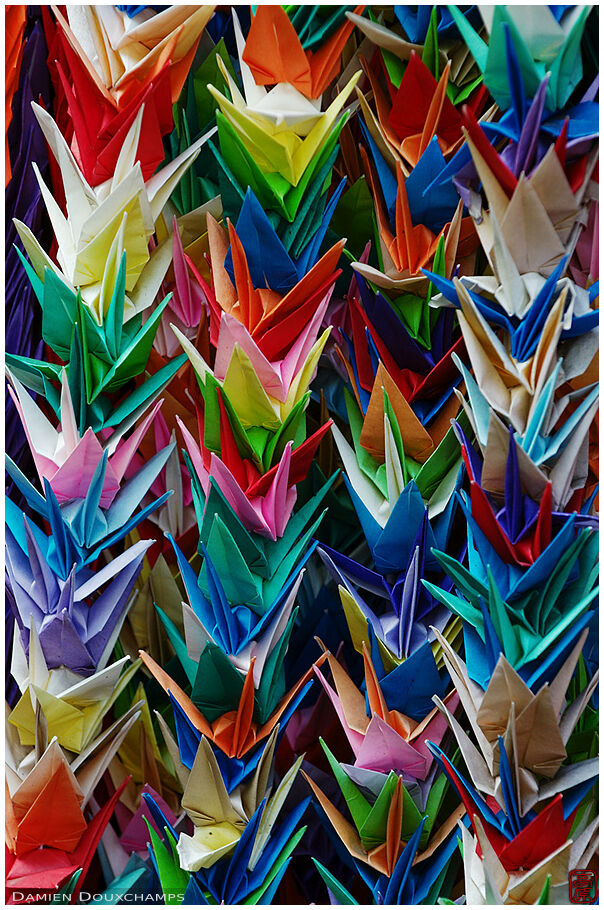 Folded cranes, open