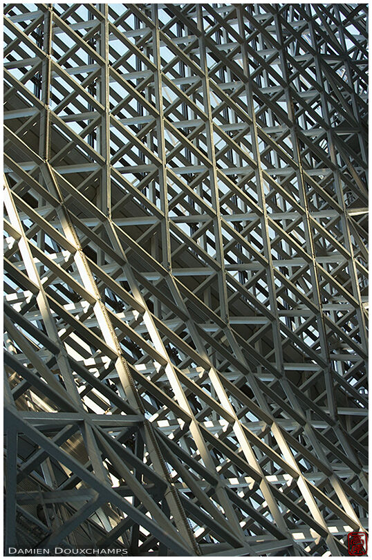 The metallic structure of the main hall of Kyoto station