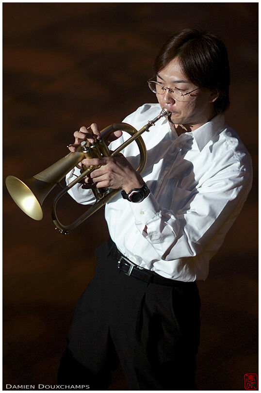 Trumpet player during a jazz concert