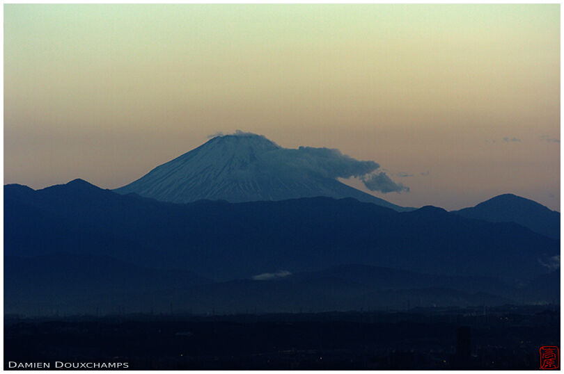 Mount Fuji after the sunset, from the Government Towers